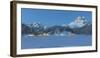 Misurina's Lake Covered by Winter Snow, with Lavaredo's Three Peaks and Monte Piana-ClickAlps-Framed Photographic Print