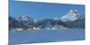 Misurina's Lake Covered by Winter Snow, with Lavaredo's Three Peaks and Monte Piana-ClickAlps-Mounted Photographic Print