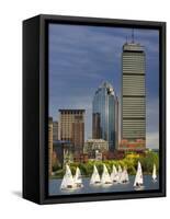 Mit Sailing Team Practicing in Charles River, Boston, Massachusetts, USA-Adam Jones-Framed Stretched Canvas