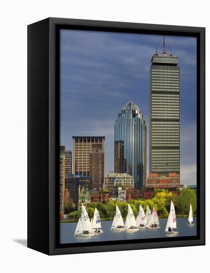 Mit Sailing Team Practicing in Charles River, Boston, Massachusetts, USA-Adam Jones-Framed Stretched Canvas