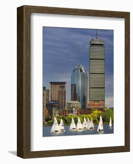 Mit Sailing Team Practicing in Charles River, Boston, Massachusetts, USA-Adam Jones-Framed Photographic Print