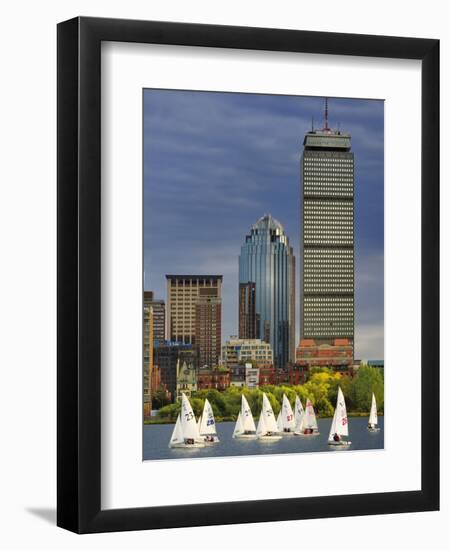 Mit Sailing Team Practicing in Charles River, Boston, Massachusetts, USA-Adam Jones-Framed Photographic Print