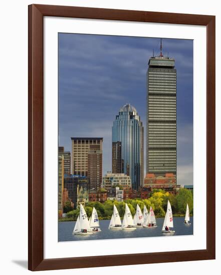 Mit Sailing Team Practicing in Charles River, Boston, Massachusetts, USA-Adam Jones-Framed Photographic Print