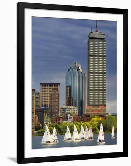 Mit Sailing Team Practicing in Charles River, Boston, Massachusetts, USA-Adam Jones-Framed Photographic Print