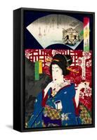 Mitate Kaiseki Hakkei-Kunichika toyohara-Framed Stretched Canvas