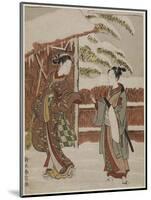 Mitate of a Scene from the Kabuki Play Women's Version of Ptted Trees, C. 1768-Suzuki Harunobu-Mounted Giclee Print