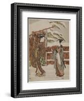 Mitate of a Scene from the Kabuki Play Women's Version of Ptted Trees, C. 1768-Suzuki Harunobu-Framed Giclee Print