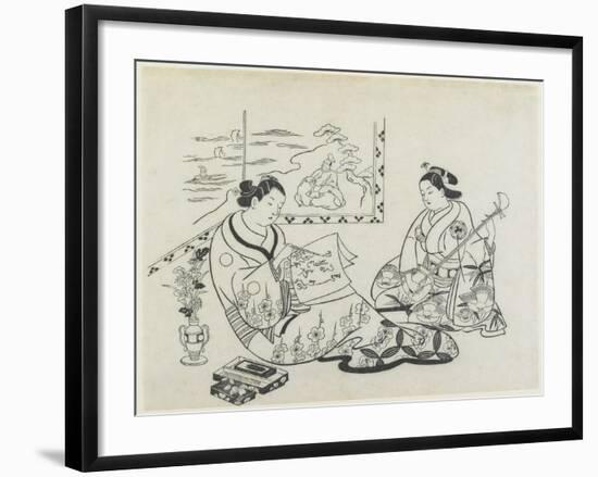 (Mitate of Matsukaze and Murasame), C. 1704-1706-Okumura Masanobu-Framed Giclee Print