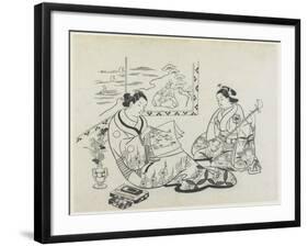 (Mitate of Matsukaze and Murasame), C. 1704-1706-Okumura Masanobu-Framed Giclee Print