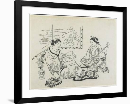 (Mitate of Matsukaze and Murasame), C. 1704-1706-Okumura Masanobu-Framed Giclee Print