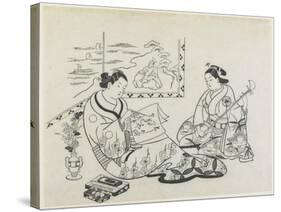 (Mitate of Matsukaze and Murasame), C. 1704-1706-Okumura Masanobu-Stretched Canvas