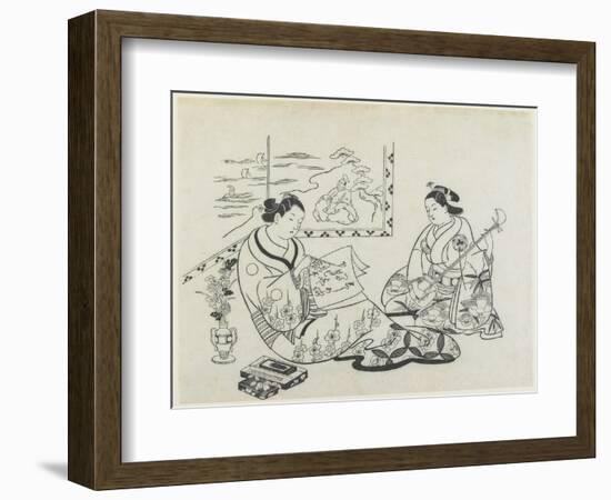 (Mitate of Matsukaze and Murasame), C. 1704-1706-Okumura Masanobu-Framed Giclee Print