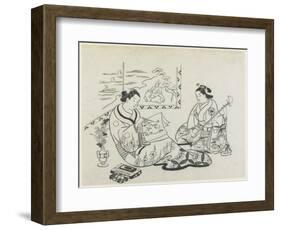 (Mitate of Matsukaze and Murasame), C. 1704-1706-Okumura Masanobu-Framed Giclee Print