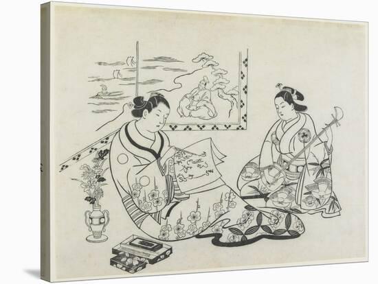 (Mitate of Matsukaze and Murasame), C. 1704-1706-Okumura Masanobu-Stretched Canvas