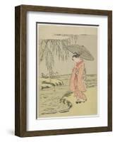 Mitate of the Calligrapher Ono No Tofu, after 1765-Suzuki Harunobu-Framed Giclee Print