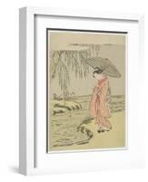 Mitate of the Calligrapher Ono No Tofu, after 1765-Suzuki Harunobu-Framed Giclee Print