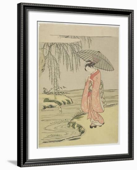 Mitate of the Calligrapher Ono No Tofu, after 1765-Suzuki Harunobu-Framed Giclee Print