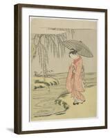 Mitate of the Calligrapher Ono No Tofu, after 1765-Suzuki Harunobu-Framed Giclee Print