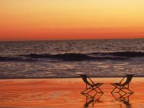 Silhouette of Two Chairs on the Beach-Mitch Diamond-Photographic Print