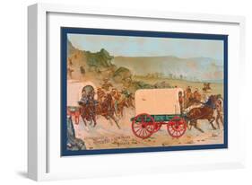 Mitchell Wagon Train-Gean Smith-Framed Art Print