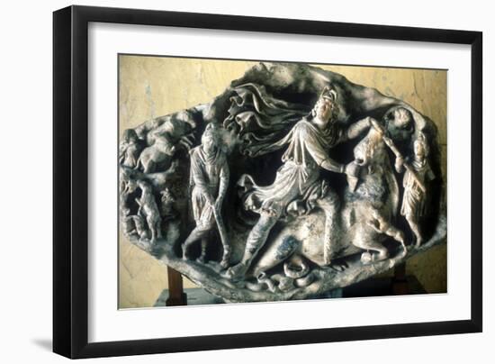 Mithras, Ancient Persian God of Light and Ruler of the Universe, Slaying the Bull, 100-150-null-Framed Photographic Print