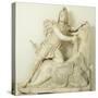 Mithras Sacrificing the Bull, Marble Relief, Roman, 2nd Century-null-Stretched Canvas