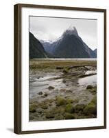 Mitre Peak, Estuary and Bay from Milford Sound; Fiordland National Park, New Zealand-Timothy Mulholland-Framed Photographic Print