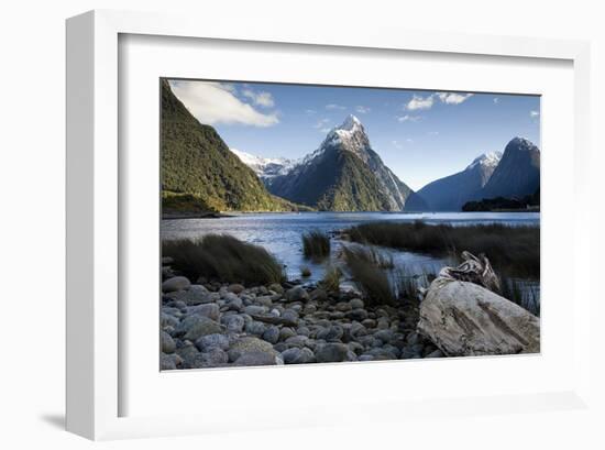 Mitre Peak Milford New Zealand-null-Framed Art Print