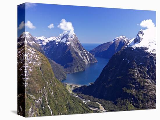 Mitre Peak, Milford Sound, Fiordland National Park, South Island, New Zealand-David Wall-Stretched Canvas