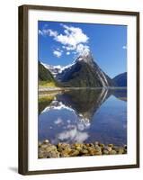 Mitre Peak, Milford Sound, Fjordland National Park, South Island, New Zealand-David Wall-Framed Photographic Print