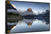 Mitre Peak reflected at Milford Sound, Fiordland National Park, South Island, New Zealand-Ed Rhodes-Framed Stretched Canvas