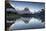 Mitre Peak reflected at Milford Sound, Fiordland National Park, South Island, New Zealand-Ed Rhodes-Framed Stretched Canvas