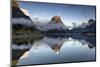 Mitre Peak reflected at Milford Sound, Fiordland National Park, South Island, New Zealand-Ed Rhodes-Mounted Photographic Print