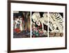 Mitsukini Defying the Skeleton Spectre, circa 1845-Kuniyoshi Utagawa-Framed Giclee Print