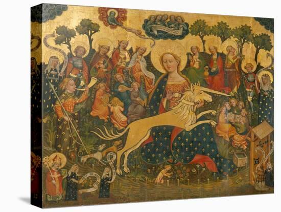 Mitteltafel Des Altars Mit Maria Und Dem Einhorn, Um 1410-1420-null-Stretched Canvas