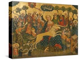 Mitteltafel Des Altars Mit Maria Und Dem Einhorn, Um 1410-1420-null-Stretched Canvas