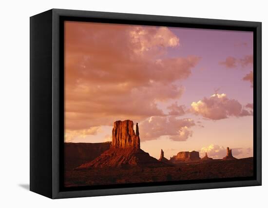 Mitten Buttes at Sunset in Monument Valley Navajo Tribal Park-James Randklev-Framed Stretched Canvas