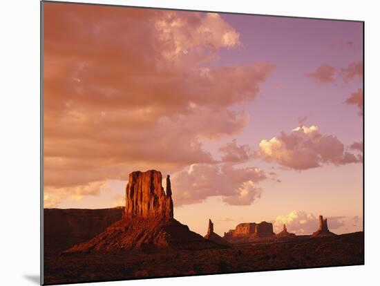 Mitten Buttes at Sunset in Monument Valley Navajo Tribal Park-James Randklev-Mounted Photographic Print