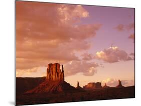 Mitten Buttes at Sunset in Monument Valley Navajo Tribal Park-James Randklev-Mounted Photographic Print