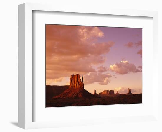 Mitten Buttes at Sunset in Monument Valley Navajo Tribal Park-James Randklev-Framed Photographic Print