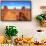 Mittens in Panoramic Landscape at Sunset, Monument Valley, Utah-Bill Bachmann-Framed Stretched Canvas displayed on a wall