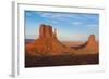 Mittens in Panoramic Landscape at Sunset, Monument Valley, Utah-Bill Bachmann-Framed Photographic Print