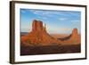 Mittens in Panoramic Landscape at Sunset, Monument Valley, Utah-Bill Bachmann-Framed Photographic Print