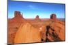 Mittens in Panoramic Landscape at Sunset, Monument Valley, Utah-Bill Bachmann-Mounted Photographic Print