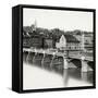 Mittlere Brucke over Rhine River in Basel-null-Framed Stretched Canvas