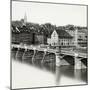 Mittlere Brucke over Rhine River in Basel-null-Mounted Photographic Print