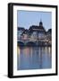 Mittlere Rheinbrucke Bridge and Martinskirche Church-Markus Lange-Framed Photographic Print