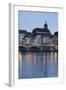 Mittlere Rheinbrucke Bridge and Martinskirche Church-Markus Lange-Framed Photographic Print