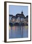 Mittlere Rheinbrucke Bridge and Martinskirche Church-Markus Lange-Framed Photographic Print