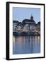 Mittlere Rheinbrucke Bridge and Martinskirche Church-Markus Lange-Framed Photographic Print